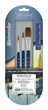 BelleAqua® 3pc Calligraphers Watercolor Set | Short Handle | BA-2703S - Calligraphers Watercolor Set