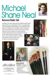 Michael Shane Neal 10pc Basic Paintbrush Set | Long Handle | MSN-010 - Flat/Filbert/Fan/Bright