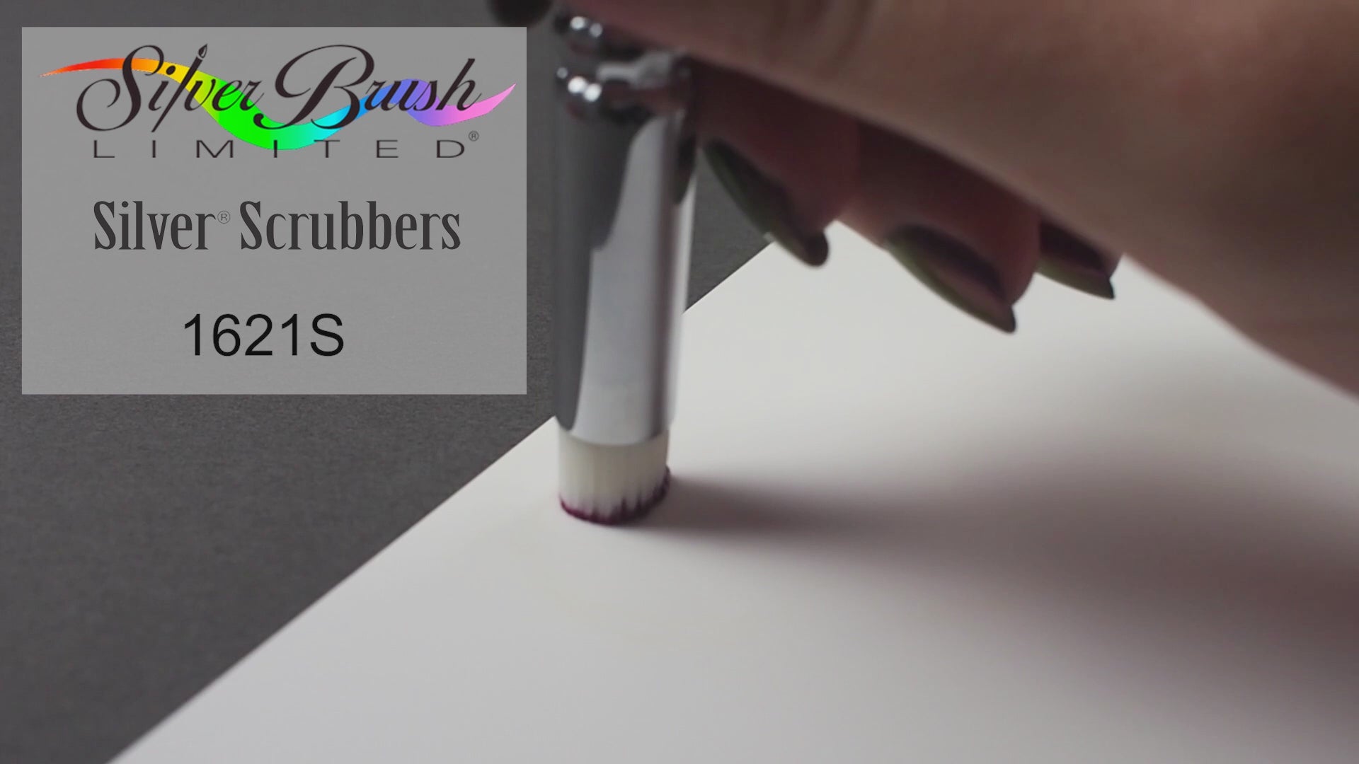 Silver Scrubber™ Stencil Paintbrush | Short Handle | 1621S