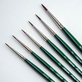 Ruby Satin® 6pc Small Round Brush Set | Short Handle | RS-2598S - Small Short Handle Rounds