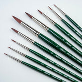 Ruby Satin® 9pc Round Brush Set | Short Handle | RS-2599S - Short Handle Rounds