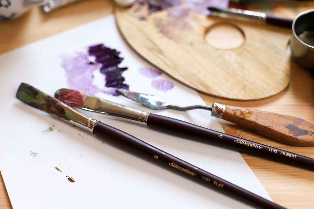 Silverstone® Filbert Paintbrush | Long Handle | 1103