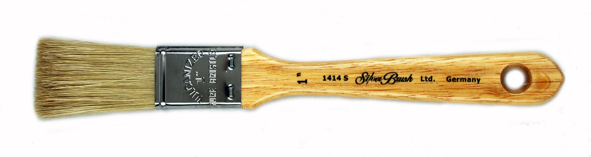 Superior White Bristle Flat BulletCutter Paintbrush | Short Handle | 1414S