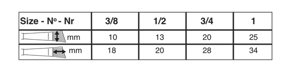 Silverwhite® Angle Paintbrush | Long Handle | 1506 size chart