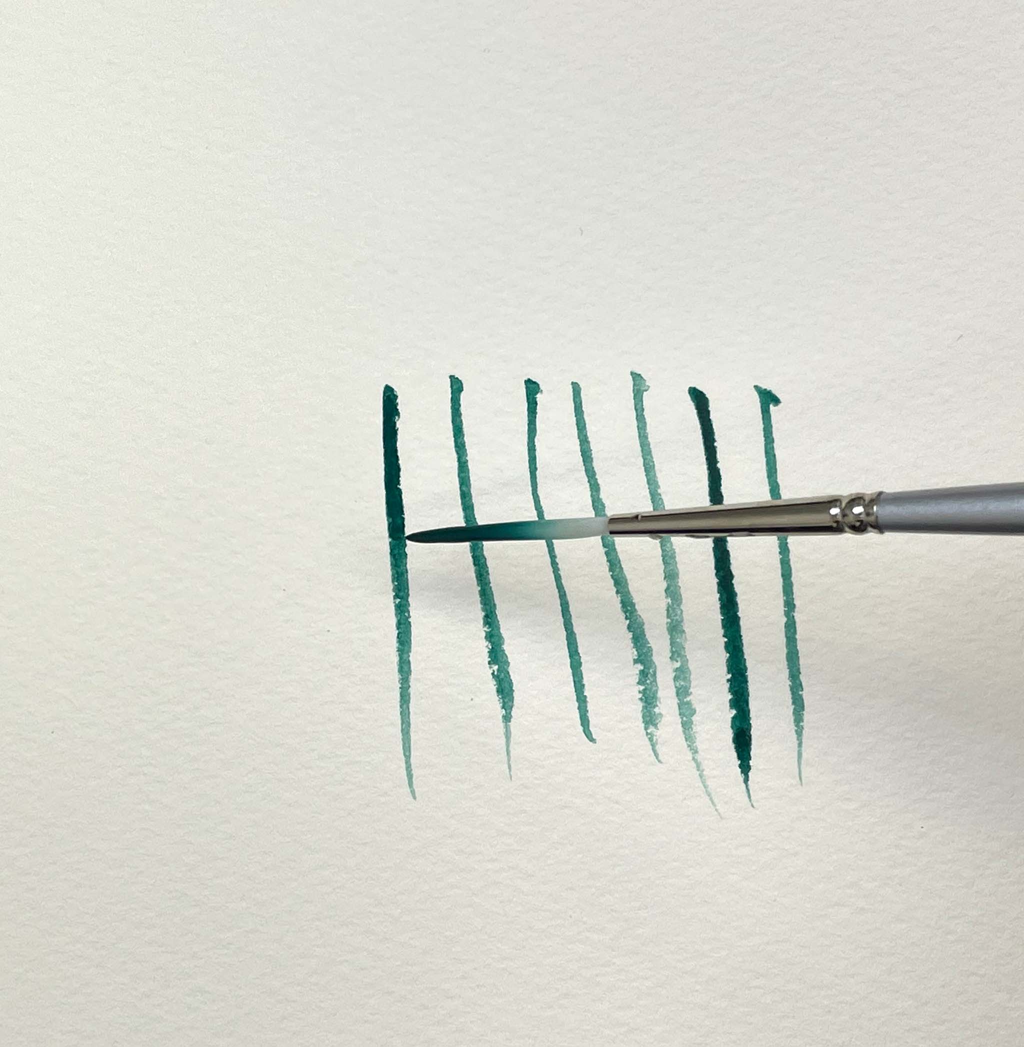 Mimik Kolinsky Synthetic Sable Long Handle Brush, Script Liner Size #6