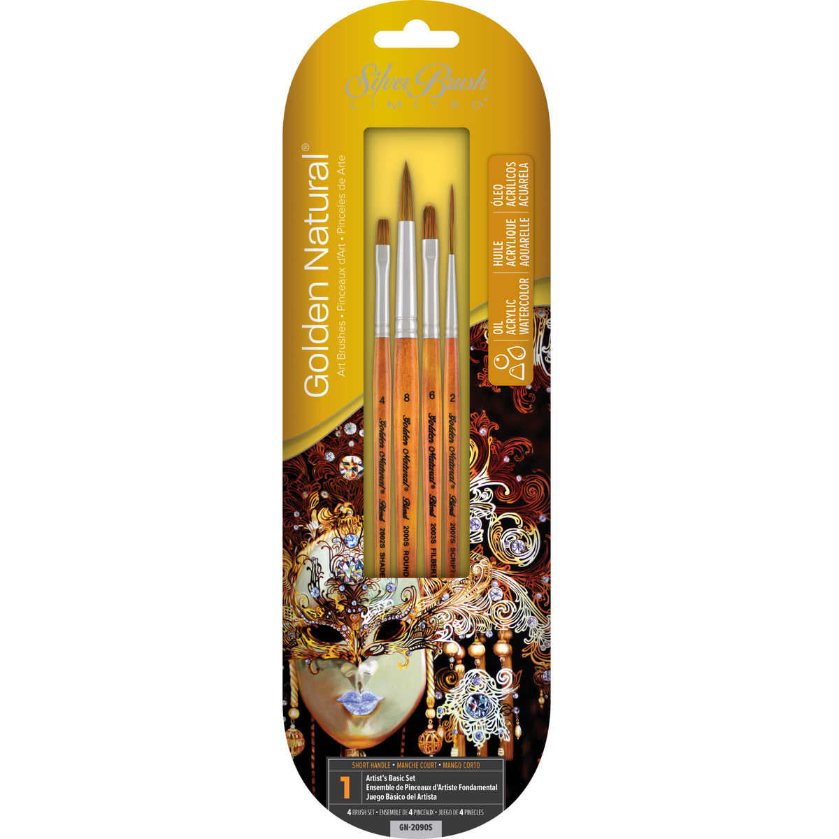 Golden Natural® 4pc Basic Set | Short Handle | GN-2090S