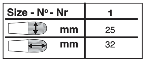 Ultimate Varnish Mop™ Oval Paintbrush | Short Handle | 2303S size chart