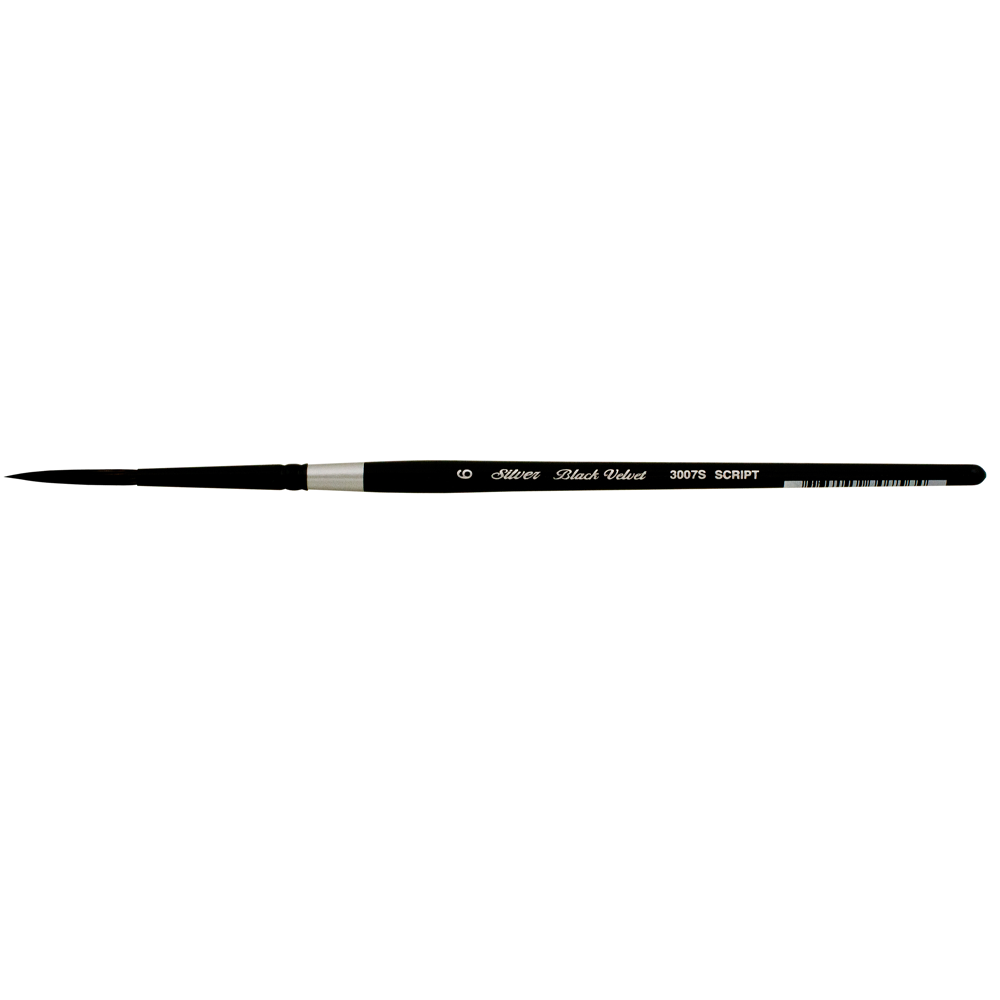 Black Velvet® Script Liner Paintbrush | Short Handle | 3007S