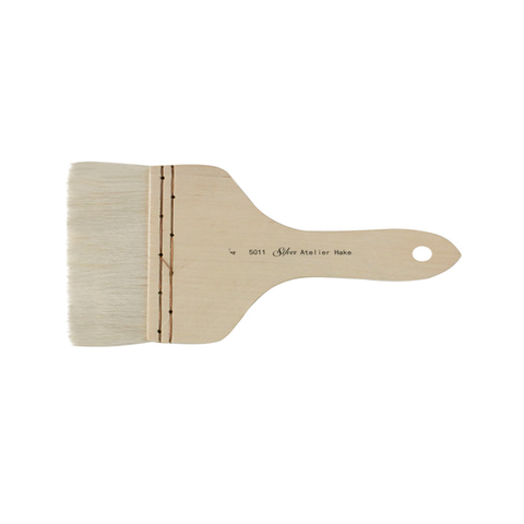 Silver Atelier™ Flat Hake Paintbrush | Short Handle | 5011