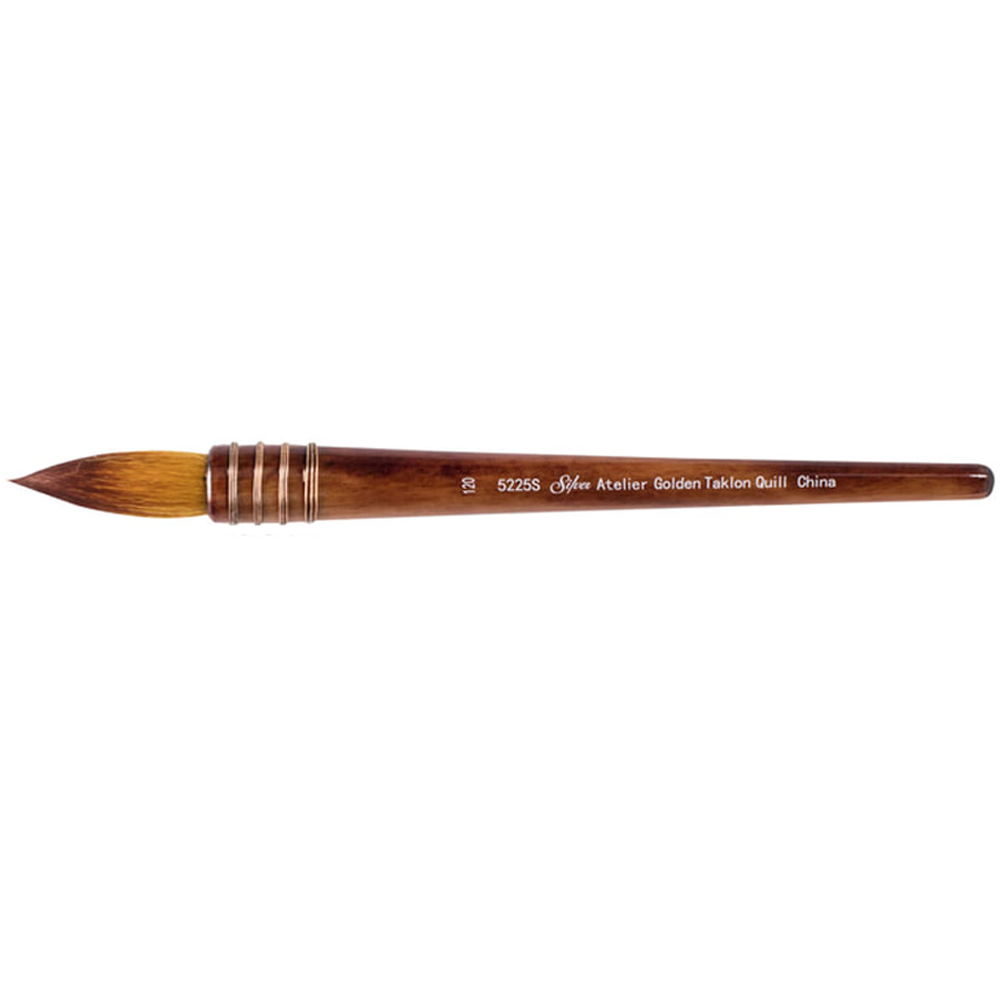 Silver Atelier™ Golden Taklon Quill Paintbrush | Short Handle | 5225S