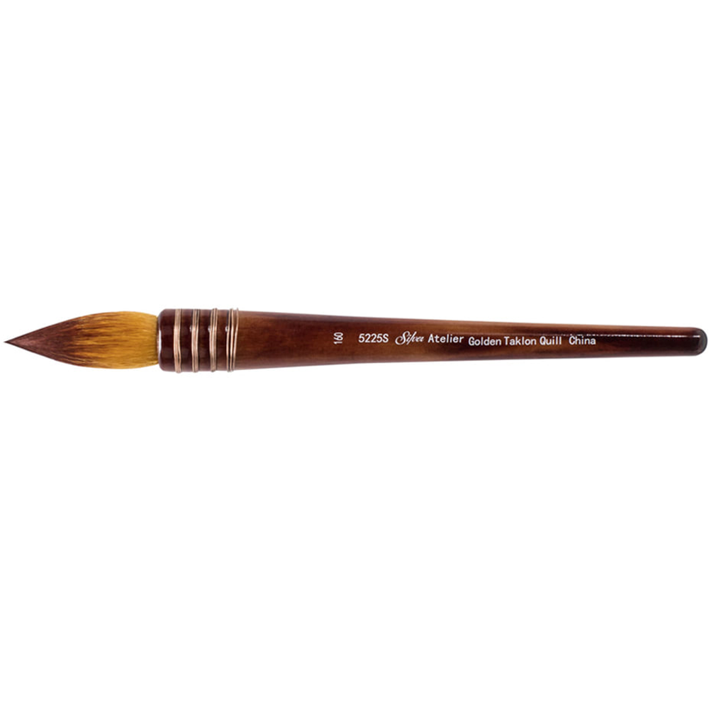 Silver Atelier™ Golden Taklon Quill Paintbrush | Short Handle | 5225S