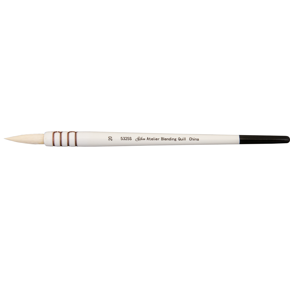 Silver Atelier™ Goat Hair Blending Quill Paintbrush | Short Handle | 5325S