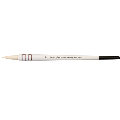 Silver Atelier™ Goat Hair Blending Quill Paintbrush | Short Handle | 5325S
