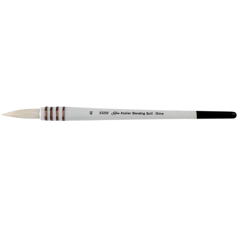 Silver Atelier™ Goat Hair Blending Quill Paintbrush | Short Handle | 5325S
