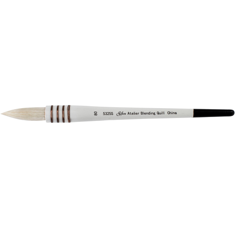 Silver Atelier™ Goat Hair Blending Quill Paintbrush | Short Handle | 5325S