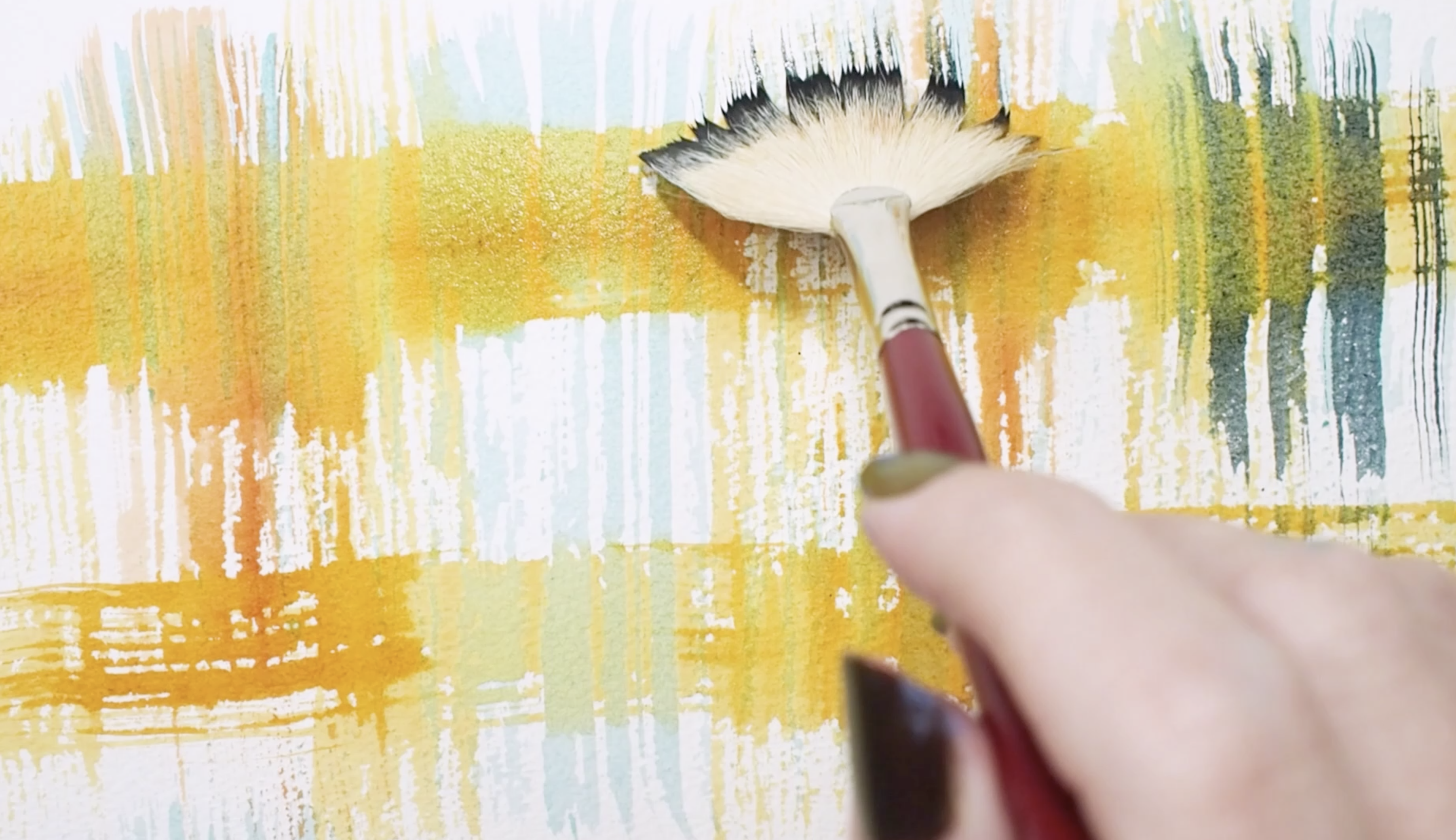 Alpine White™ Fan Paintbrush | Short Handle | 5504S