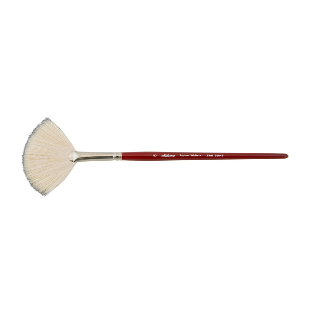 Alpine White™ Fan Paintbrush | Short Handle | 5504S