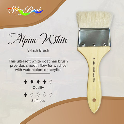 Alpine White™ Wide Wash Blender Paintbrush | Short Handle | 5514S