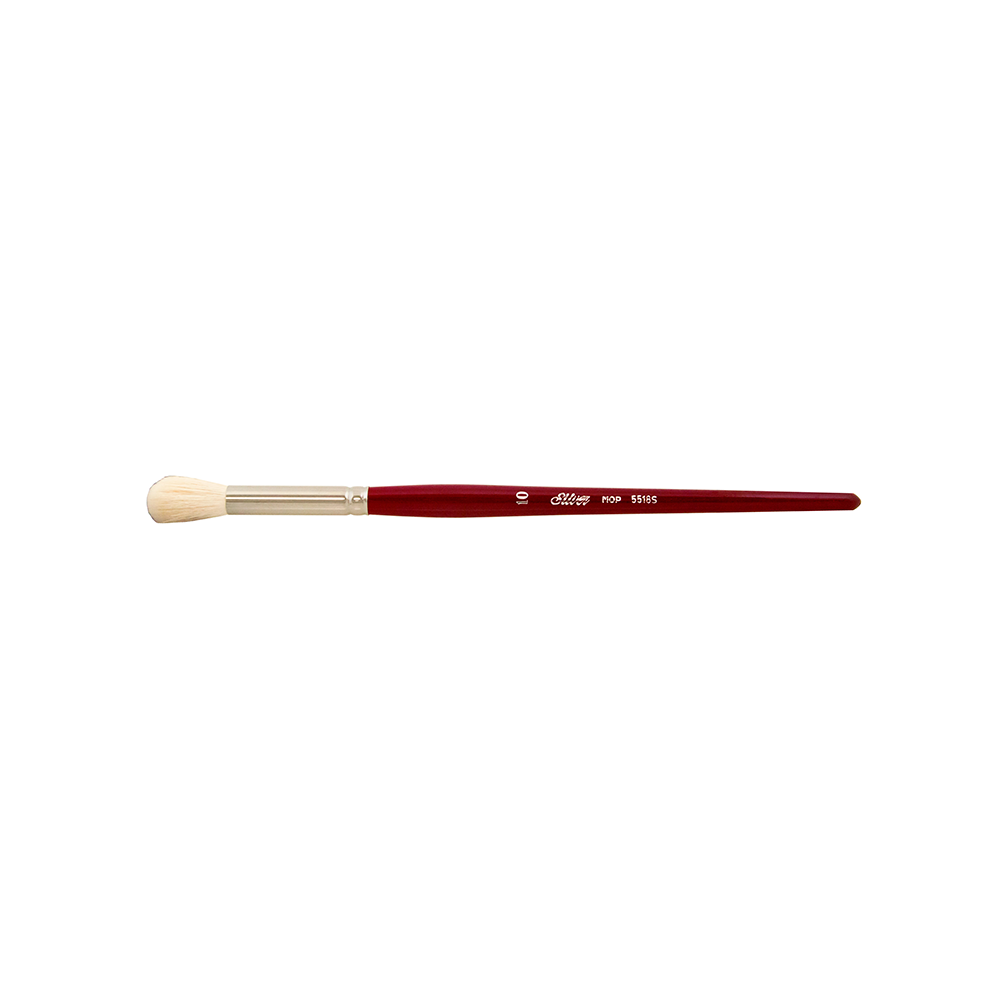 Silver Mop™ White Round Paintbrush | Short Handle | 5518S