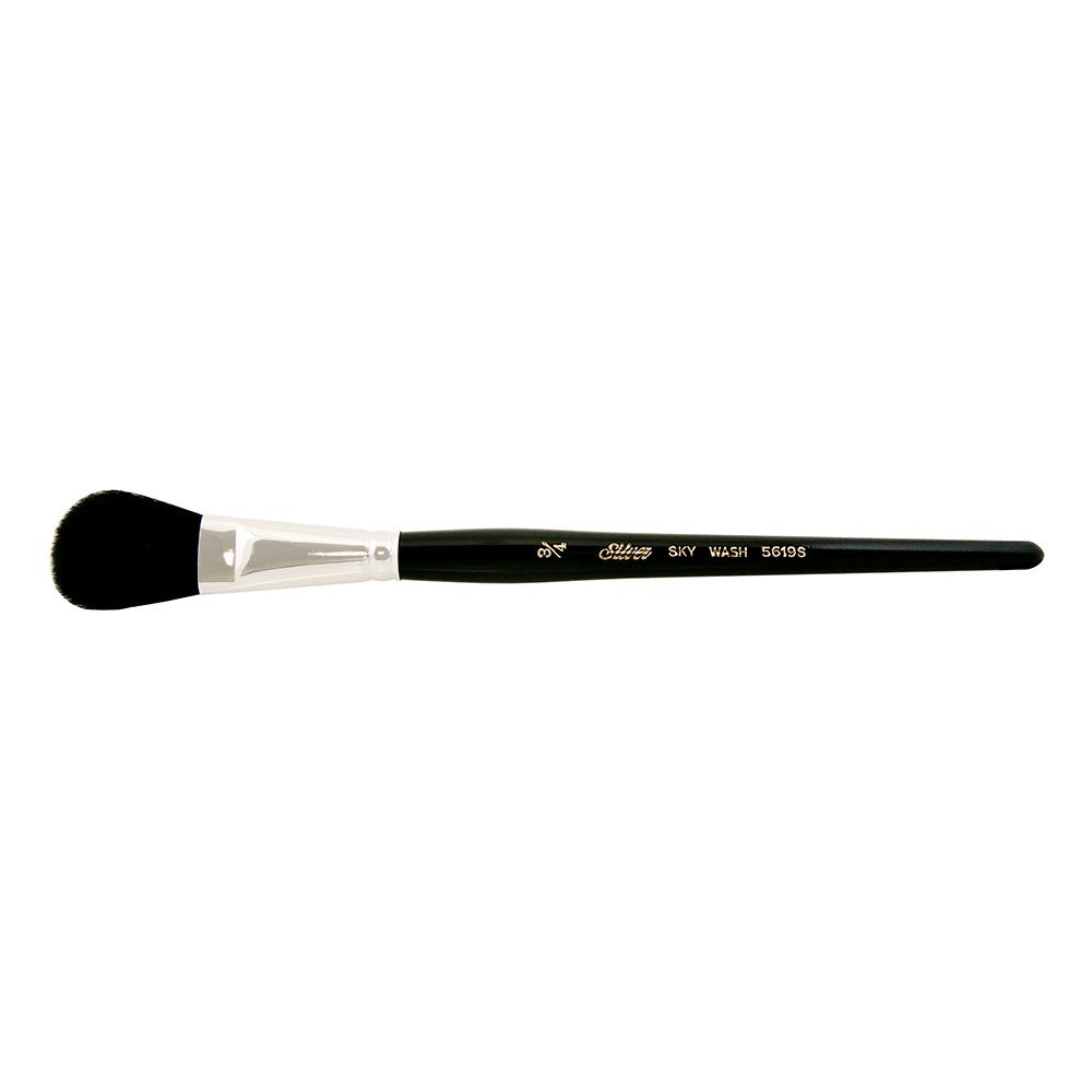 Silver Mop™ Black Oval Paintbrush | Short Handle | 5619S