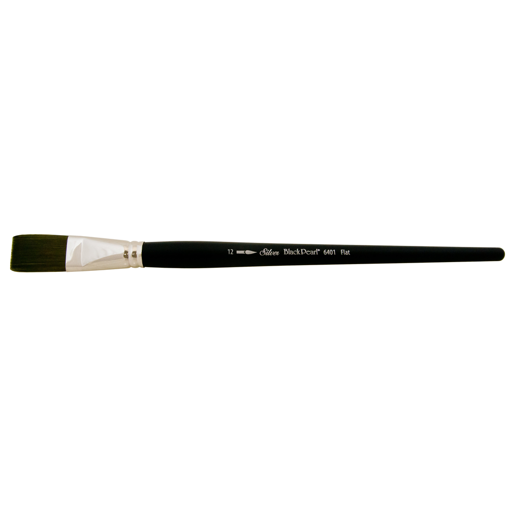 Black Pearl® Flat Paintbrush | Long Handle | 6401