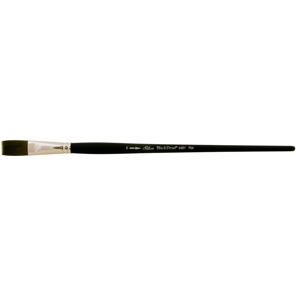 Black Pearl® Flat Paintbrush | Long Handle | 6401