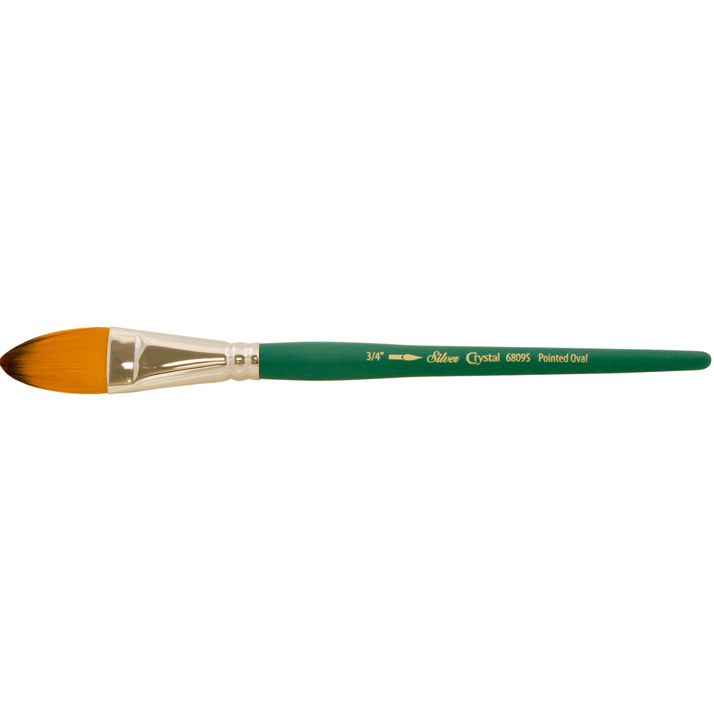 Crystal™ Pointed Oval Paintbrush | Short Handle | 6809S