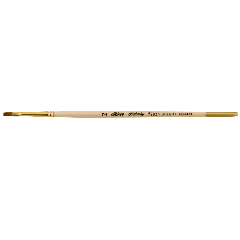 Silver Kolinsky® Bright Paintbrush | Short Handle | 7202S