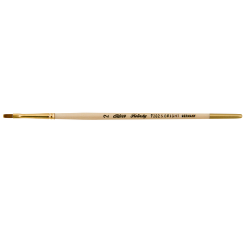 Silver Kolinsky® Bright Paintbrush | Short Handle | 7202S