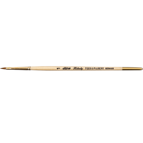 Silver Kolinsky® Filbert Paintbrush | Short Handle | 7203S