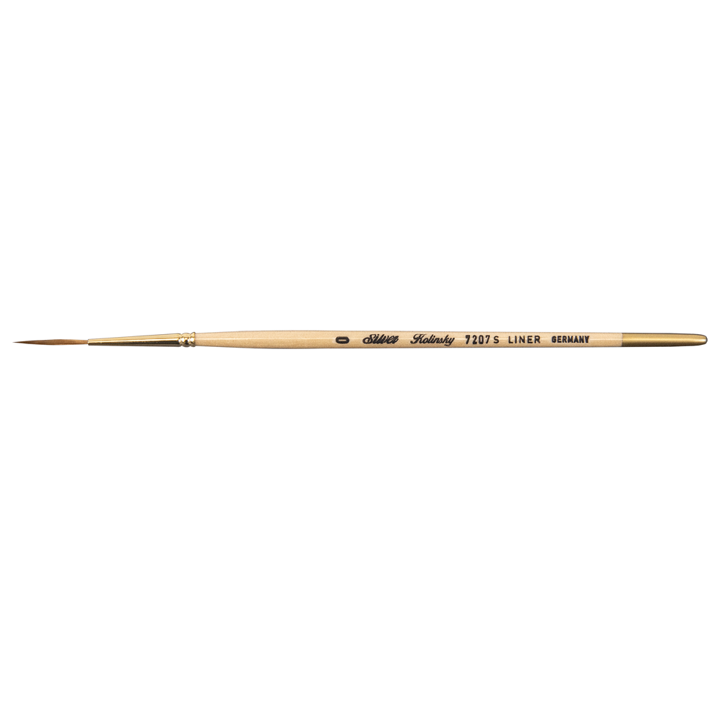 Silver Kolinsky® Liner Paintbrush | Short Handle | 7207S