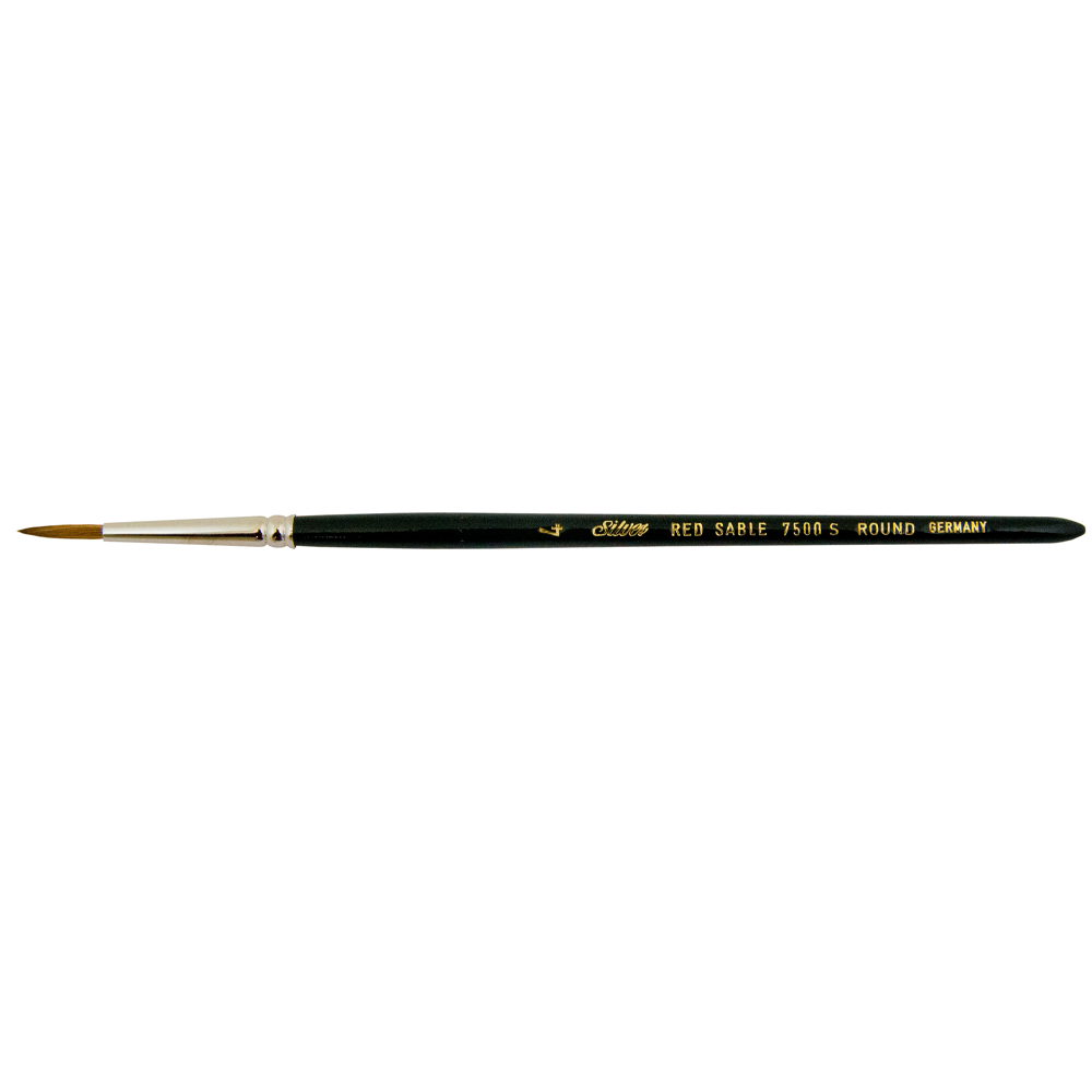 7500S™ Red Sable Round Paintbrush | Short Handle | 7500S - Size 4