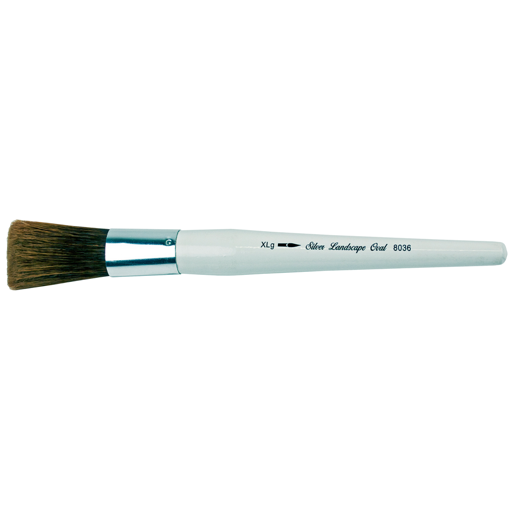 Silver Jumbo™ Landscape Oval Paintbrush | Short Handle | 8036