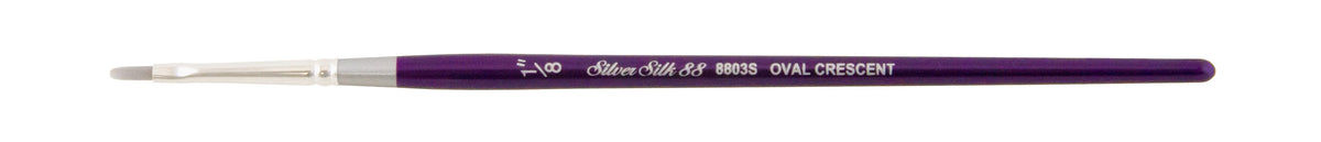 Silver Silk 88® Silver Synthetic Oval Crescent Paintbrush | Short Handle | 8803S