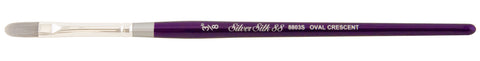 Silver Silk 88® Silver Synthetic Oval Crescent Paintbrush | Short Handle | 8803S