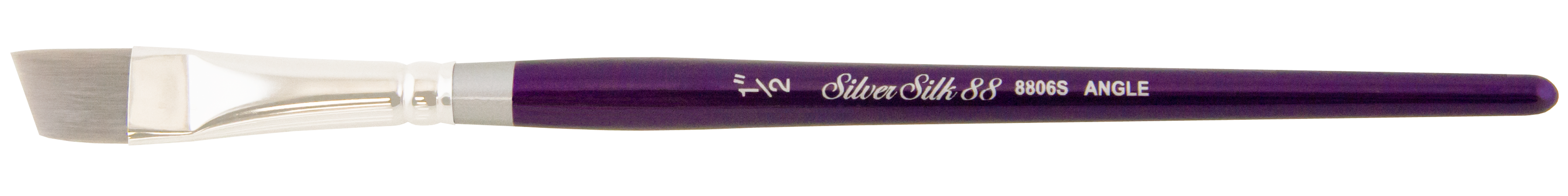 Silver Silk 88® Silver Synthetic Angle Paintbrush | Short Handle | 8806S