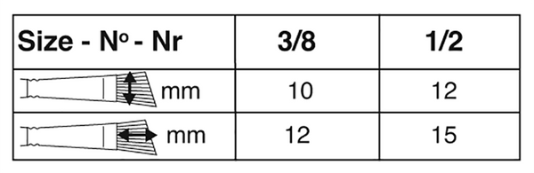 Silver Silk 88® Angle Paintbrush | Long Handle | 8806 size chart