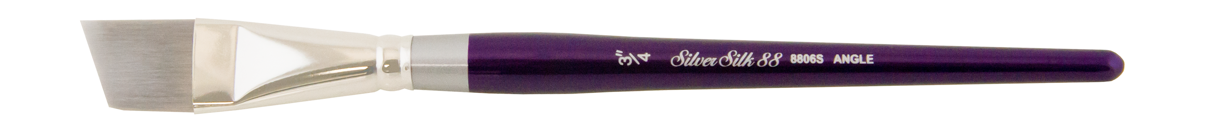 Silver Silk 88® Silver Synthetic Angle Paintbrush | Short Handle | 8806S