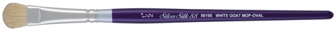Silver Silk 88® White Goat Hair Mini Mop Paintbrush | Short Handle | 8819S