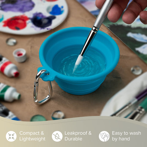 Silver Essentials Round Collapsible Silicone Water Bowl - Teal | 250ml | 9000