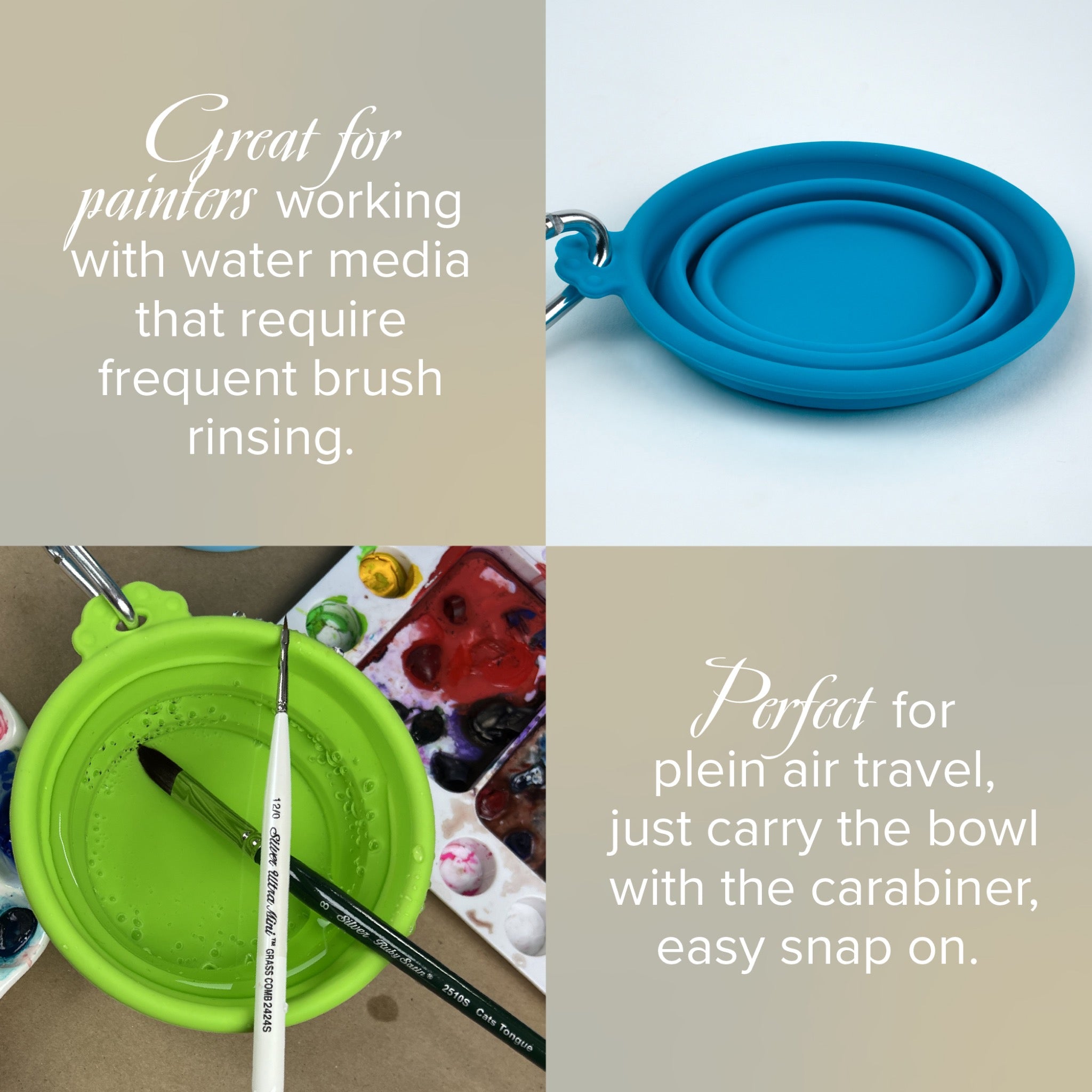 Silver Essentials Round Collapsible Silicone Water Bowl - Teal | 250ml | 9000