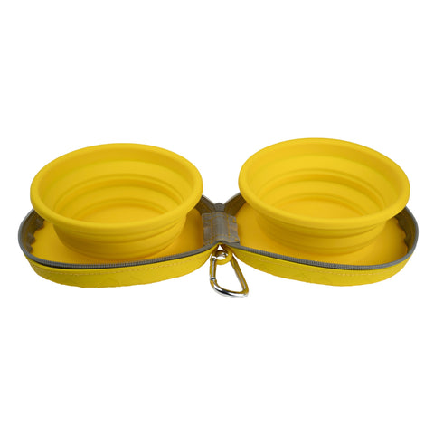 Double Water Bowl - Zip Case 450ml | Silver Essentials | 9004