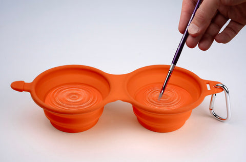 Silver Essentials Double Collapsible Silicone Water Bowl with Closure