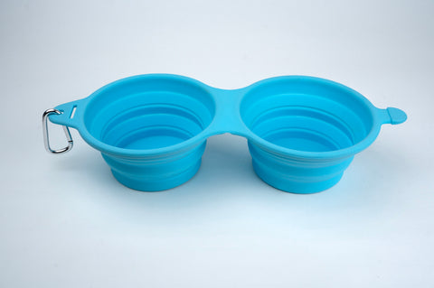 Silver Essentials Double Collapsible Silicone Water Bowl with Closure