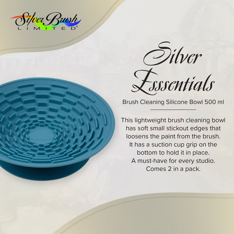 Brush Cleaning Bowl Round 500 ml • 2 Pk | Silver Essentials | 9057