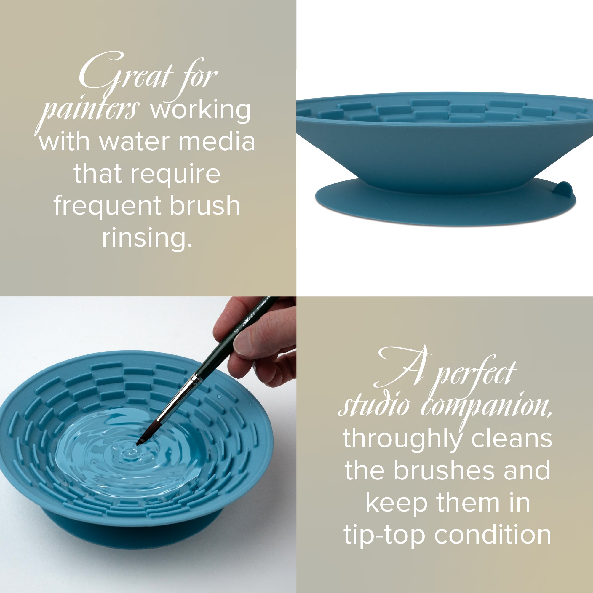 Brush Cleaning Bowl Round 500 ml • 2 Pk | Silver Essentials | 9057