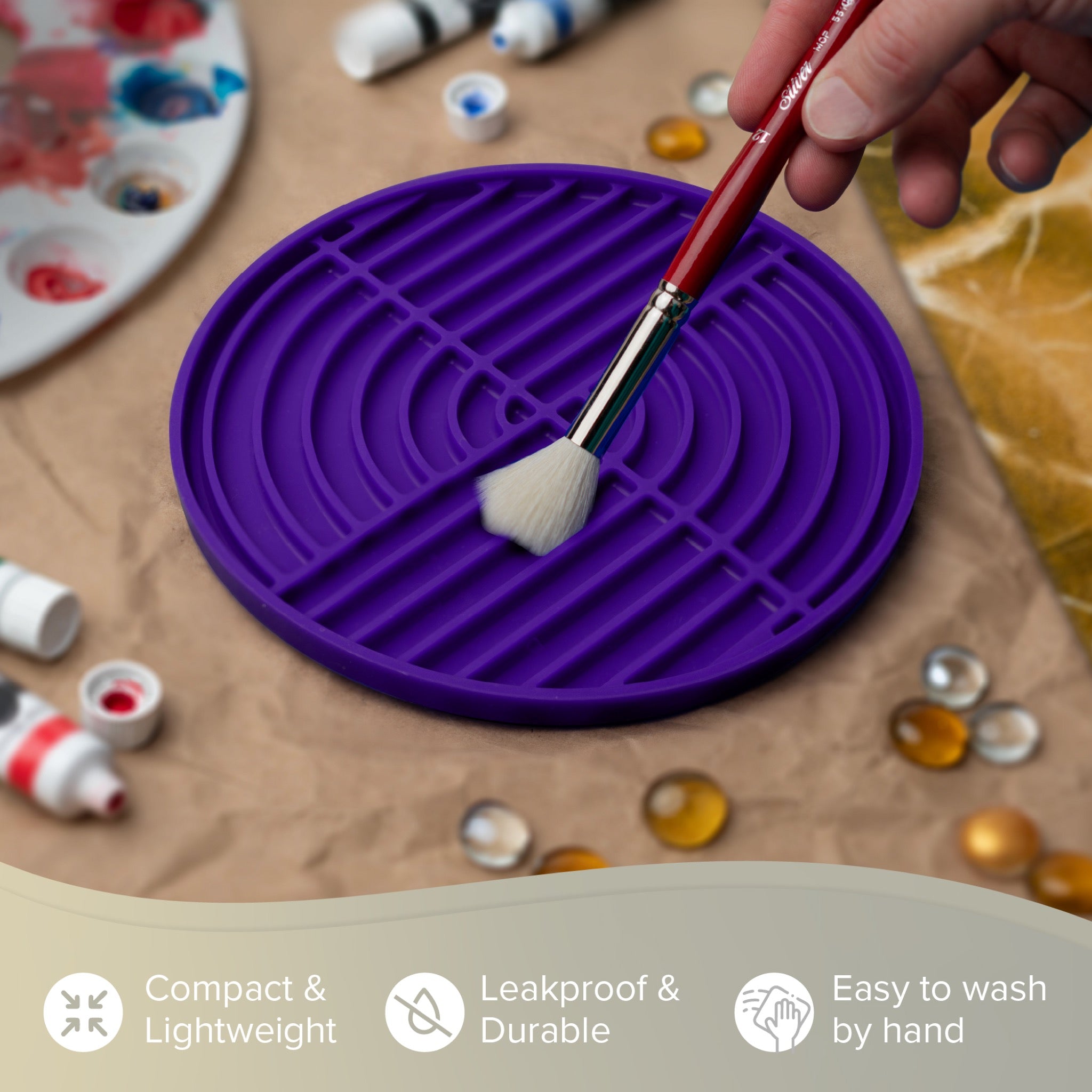 Brush Cleaning Mat - Circular • 2 Pk | Silver Essentials | 9061