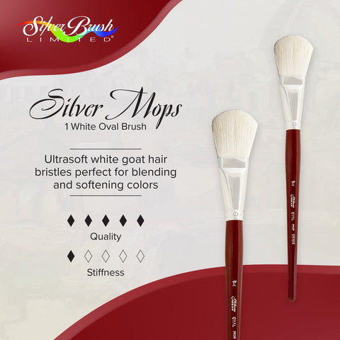 Silver Mop™ White Oval Paintbrush | Short Handle | 5519S