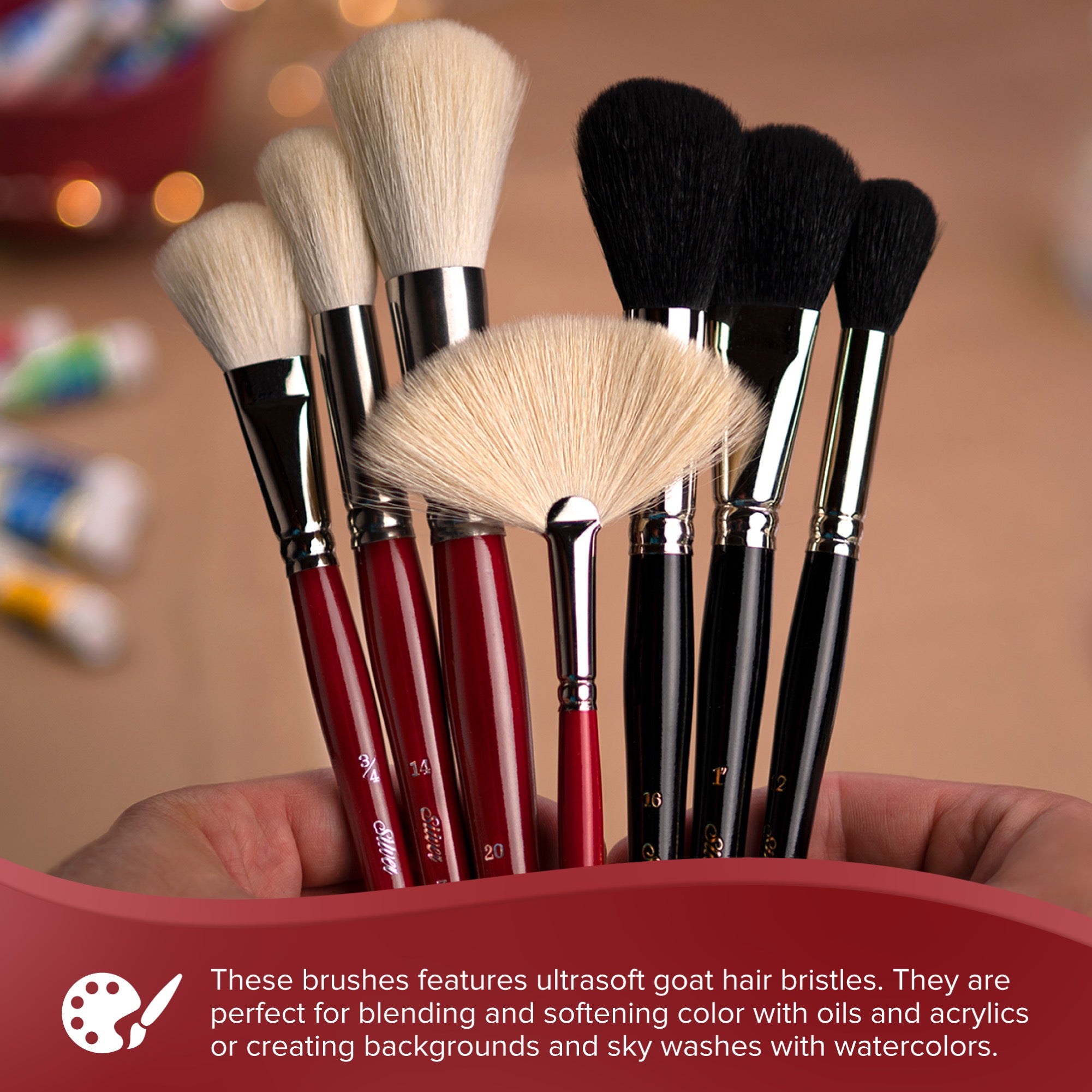 Silver Mop™ White Oval Paintbrush | Short Handle | 5519S