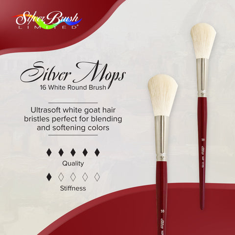Silver Mop™ White Round Paintbrush | Short Handle | 5518S